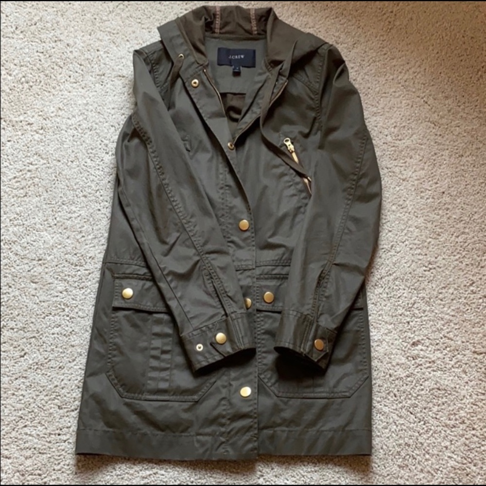 Olive green jacket with gold detailing
